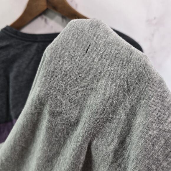 Marine Layer T Shirt Mens Medium Long Sleeve Crew Neck Gray Purple Stripe - Picture 9 of 13